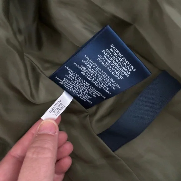 Tommy Hilfiger Olive Green Quilted Jacket Women's Size Large Padded Coat - Picture 9 of 10